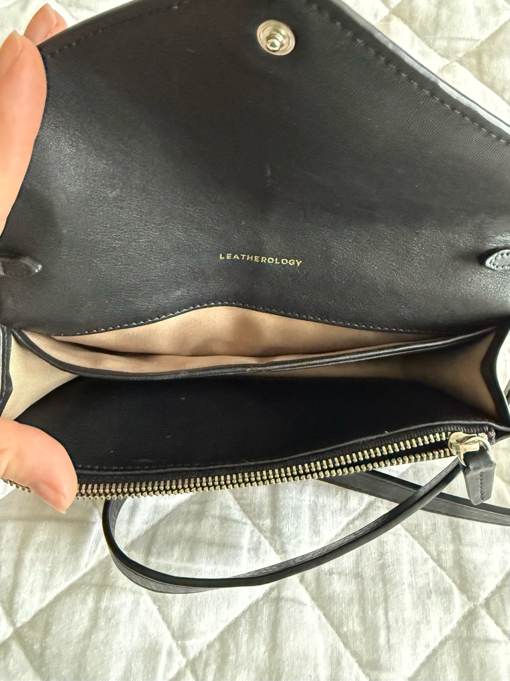 Leatherology Small Willow Envelope Crossbody - Black - Picture 7 of 9